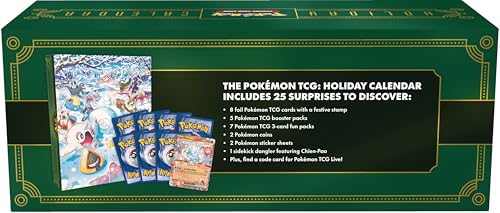 Pokémon TCG : Calendrier des fêtes (8 Cartes en Aluminium, 5 boosters et Plus)
