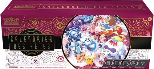 Pokémon : Calendrier des fêtes (8 Cartes Promo Brillantes, 6 boosters, 7 Packs Loisir et Plus)