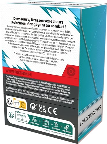 Pokémon: Lot de boosters Écarlate et Violet – Aventures Ensemble du JCC Pokémon (6 boosters)