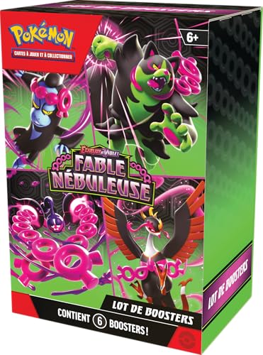 Pokémon: Lot de boosters Écarlate et Violet – Fable Nébuleuse du JCC Pokémon (6 boosters)