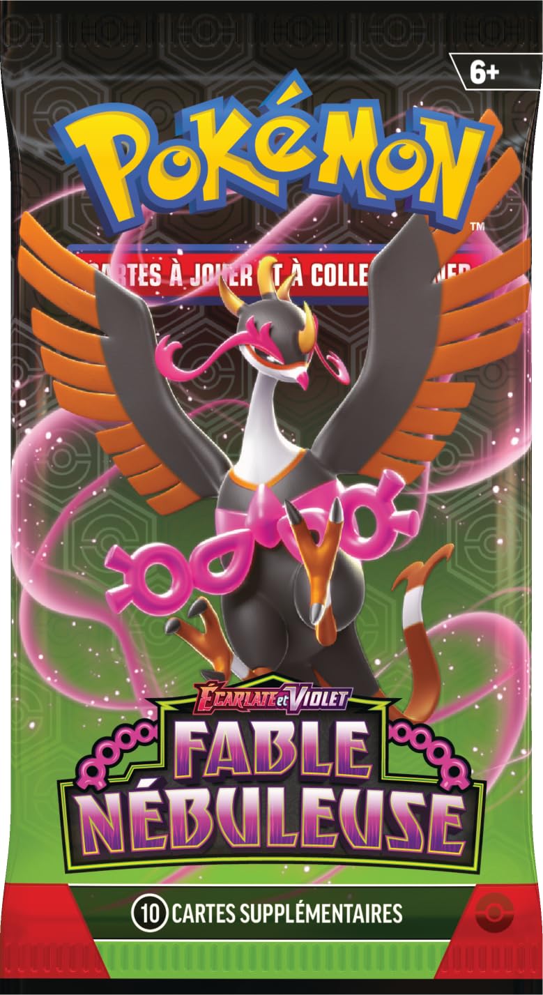 Pokémon: Lot de boosters Écarlate et Violet – Fable Nébuleuse du JCC Pokémon (6 boosters)