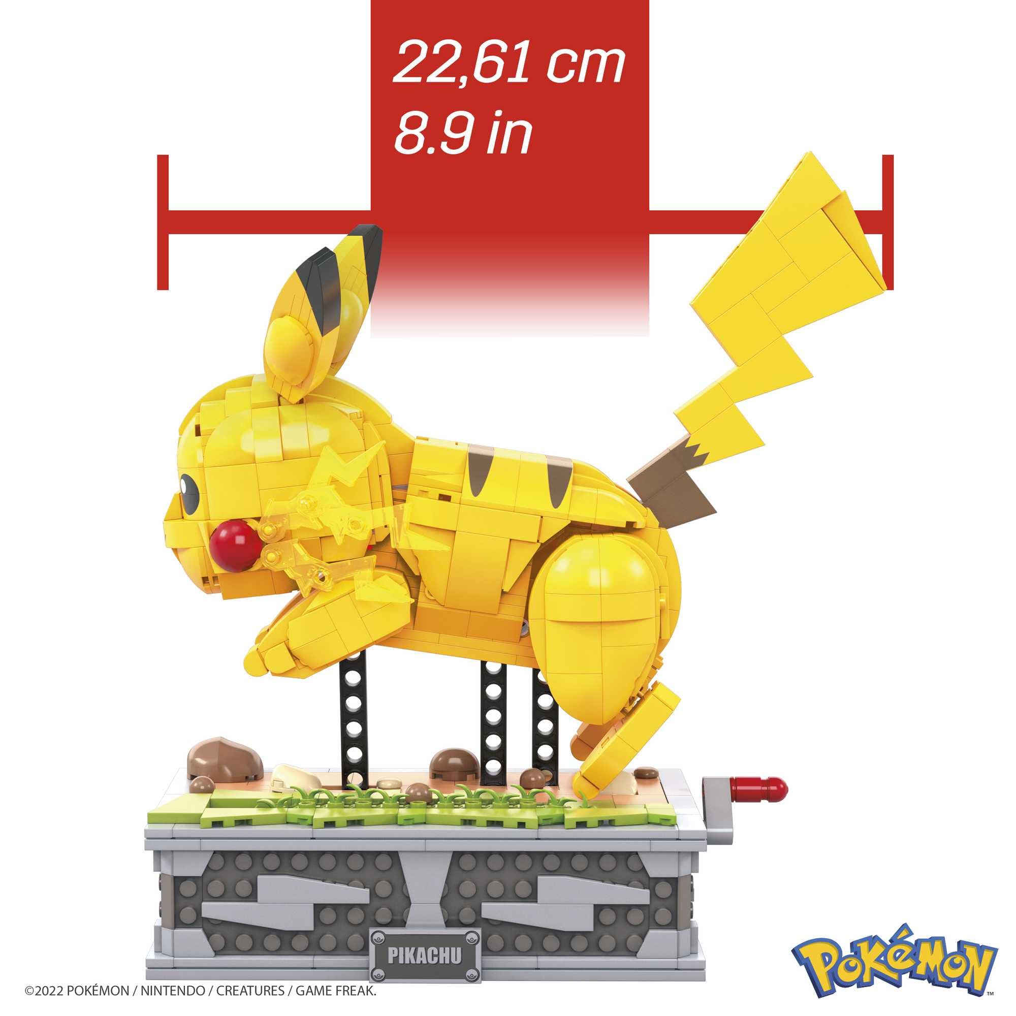 MEGA Pokémon Figurine Action Pikachu 30 cm, Jeu De Briques De Construction Pour Enfants Et Adultes, Modèle Pokémon À Collectionner Avec 1095 Pièces, Jouet pour Enfant de 8 ans et Plus, HGC23