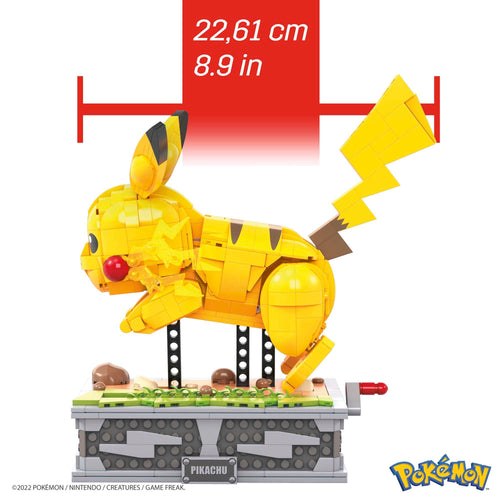 MEGA Pokémon Figurine Action Pikachu 30 cm, Jeu De Briques De Construction Pour Enfants Et Adultes, Modèle Pokémon À Collectionner Avec 1095 Pièces, Jouet pour Enfant de 8 ans et Plus, HGC23