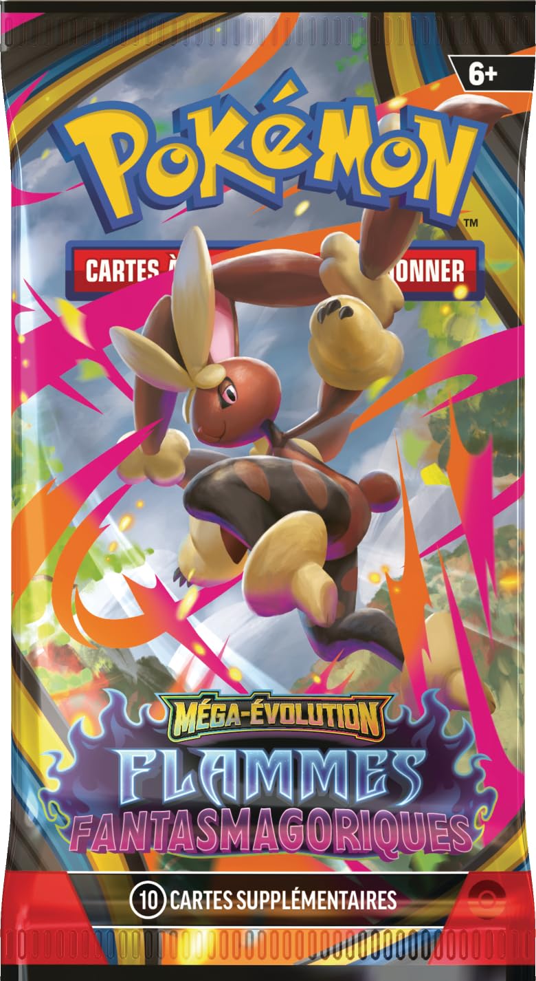Pokémon : Lot de boosters Méga-Évolution – Flammes Fantasmagoriques du JCC Pokémon (6 boosters)