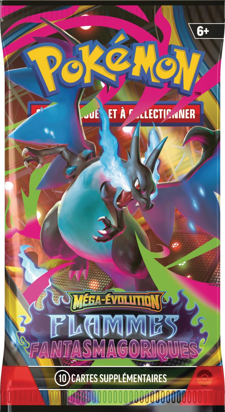 Pokémon : Lot de boosters Méga-Évolution – Flammes Fantasmagoriques du JCC Pokémon (6 boosters)