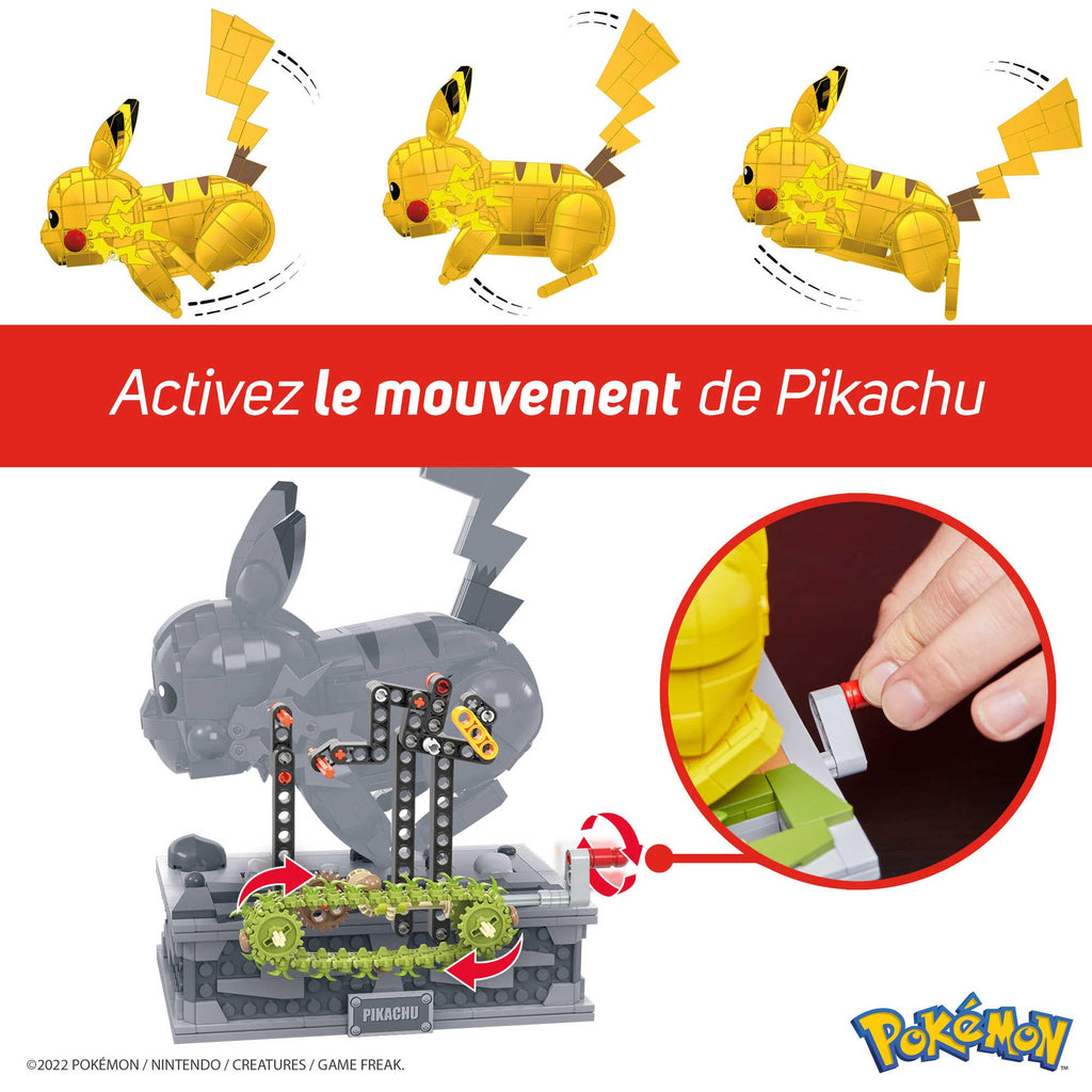 MEGA Pokémon Figurine Action Pikachu 30 cm, Jeu De Briques De Construction Pour Enfants Et Adultes, Modèle Pokémon À Collectionner Avec 1095 Pièces, Jouet pour Enfant de 8 ans et Plus, HGC23