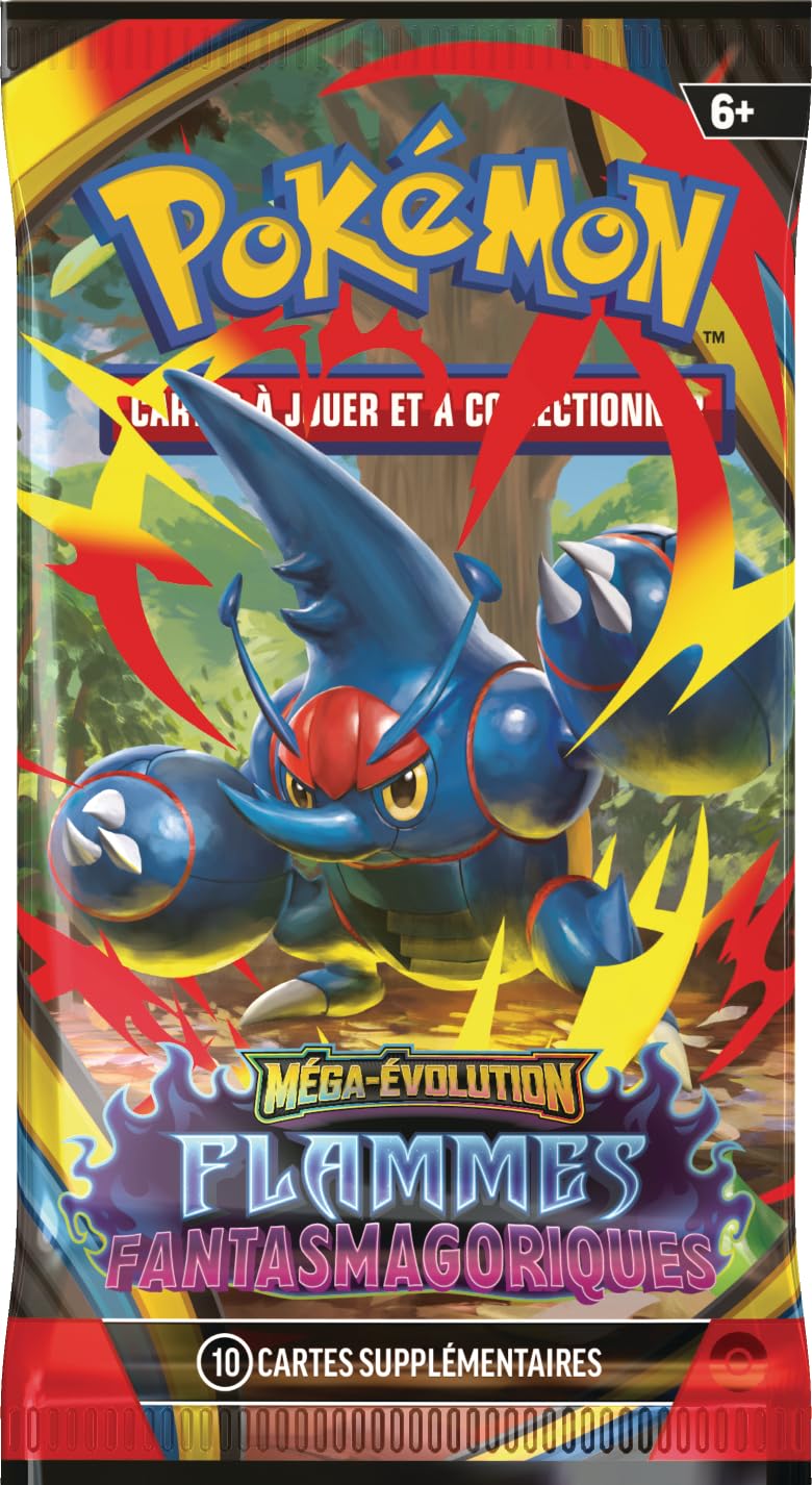 Pokémon : Lot de boosters Méga-Évolution – Flammes Fantasmagoriques du JCC Pokémon (6 boosters)