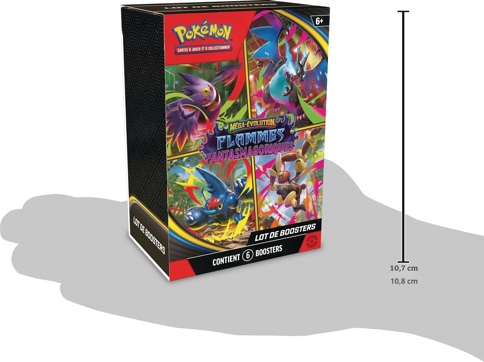 Pokémon : Lot de boosters Méga-Évolution – Flammes Fantasmagoriques du JCC Pokémon (6 boosters)