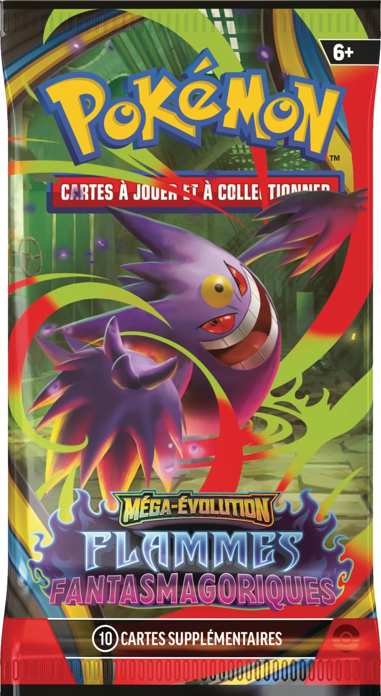Pokémon : Lot de boosters Méga-Évolution – Flammes Fantasmagoriques du JCC Pokémon (6 boosters)