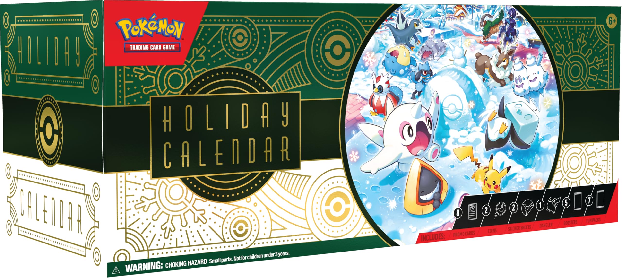 Pokémon TCG : Calendrier des fêtes (8 Cartes en Aluminium, 5 boosters et Plus)