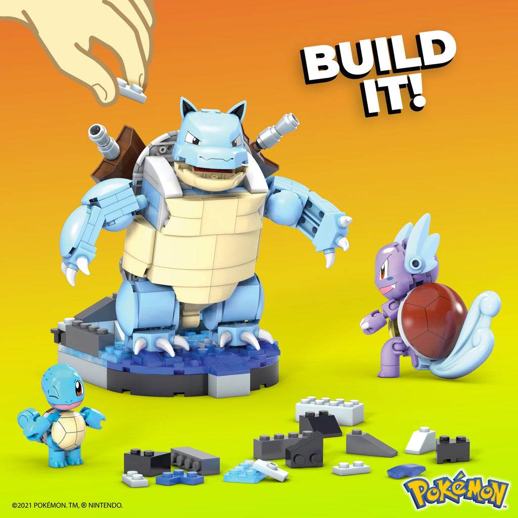 Mega HDH93 Construx Pokemon 3 Figurines Évolutions de Carapuce à Construire, Jeu de Briques de Construction, 379 Pièces, pour Enfant Dès 8 Ans, Multicolore Exclusivité sur Amazon