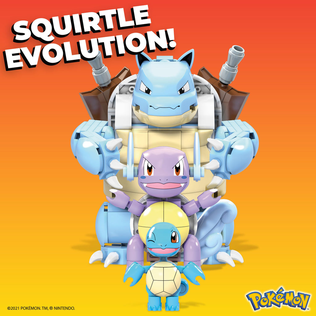 Mega HDH93 Construx Pokemon 3 Figurines Évolutions de Carapuce à Construire, Jeu de Briques de Construction, 379 Pièces, pour Enfant Dès 8 Ans, Multicolore Exclusivité sur Amazon