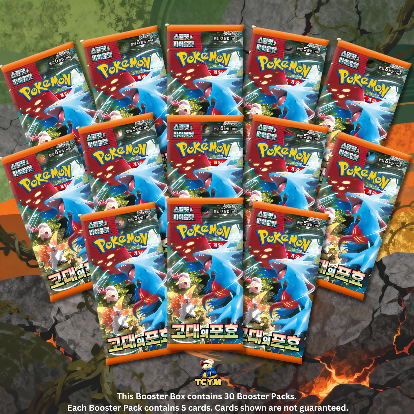 Paradox Rift Ancient Roar Boîte de booster coréen | Authentifié TCYM | Pokemon Paradox Rift | Cartes Pokémon Coréennes | 30 boosters