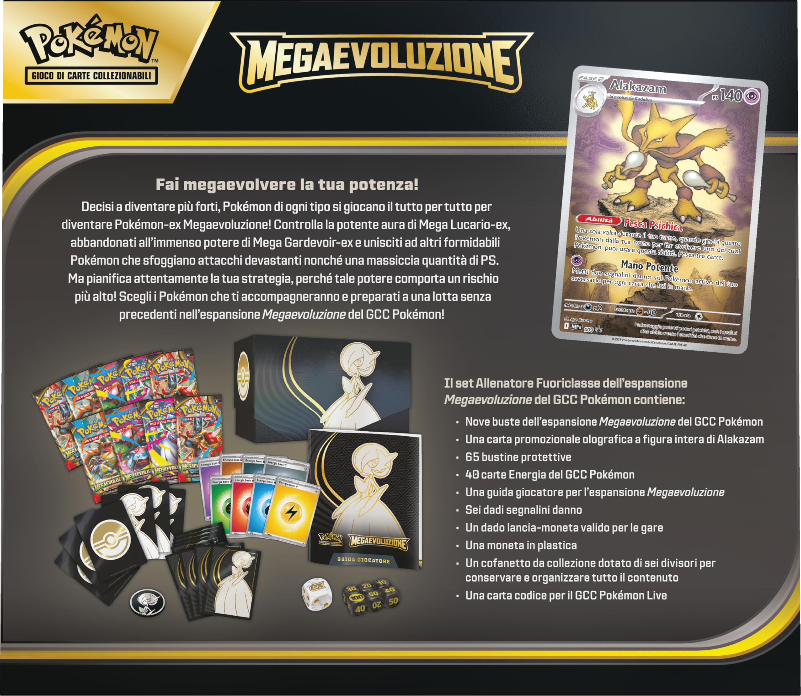 Pokémon: Ensemble Entraîneur Hors Classe (Gardevoir) de l'expansion Mégaévolution du GCC Pokémon (Une Carte complète, Neuf enveloppes d'expansion et Accessoires Premium)