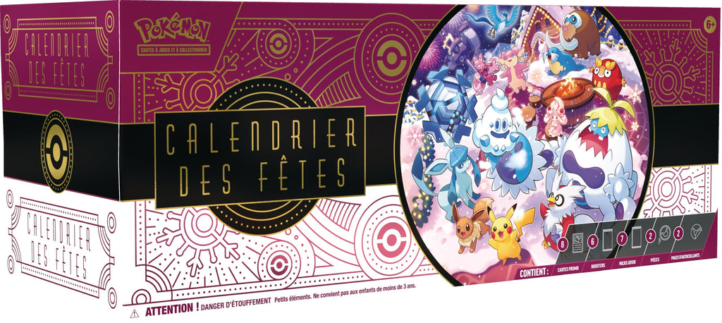 Pokémon : Calendrier des fêtes (8 Cartes Promo Brillantes, 6 boosters, 7 Packs Loisir et Plus)