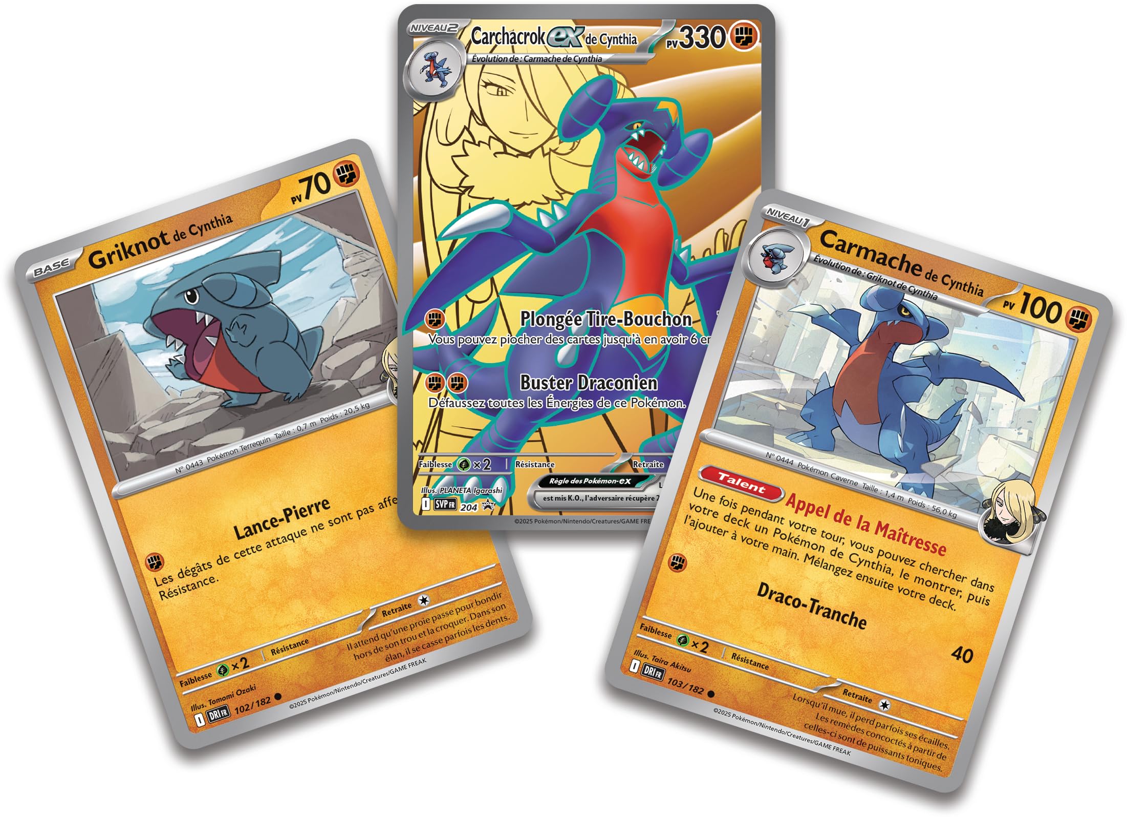 Pokémon JCC: Collection Premium Carchacrok-ex de Cynthia (3 Cartes Brillantes et 6 boosters)
