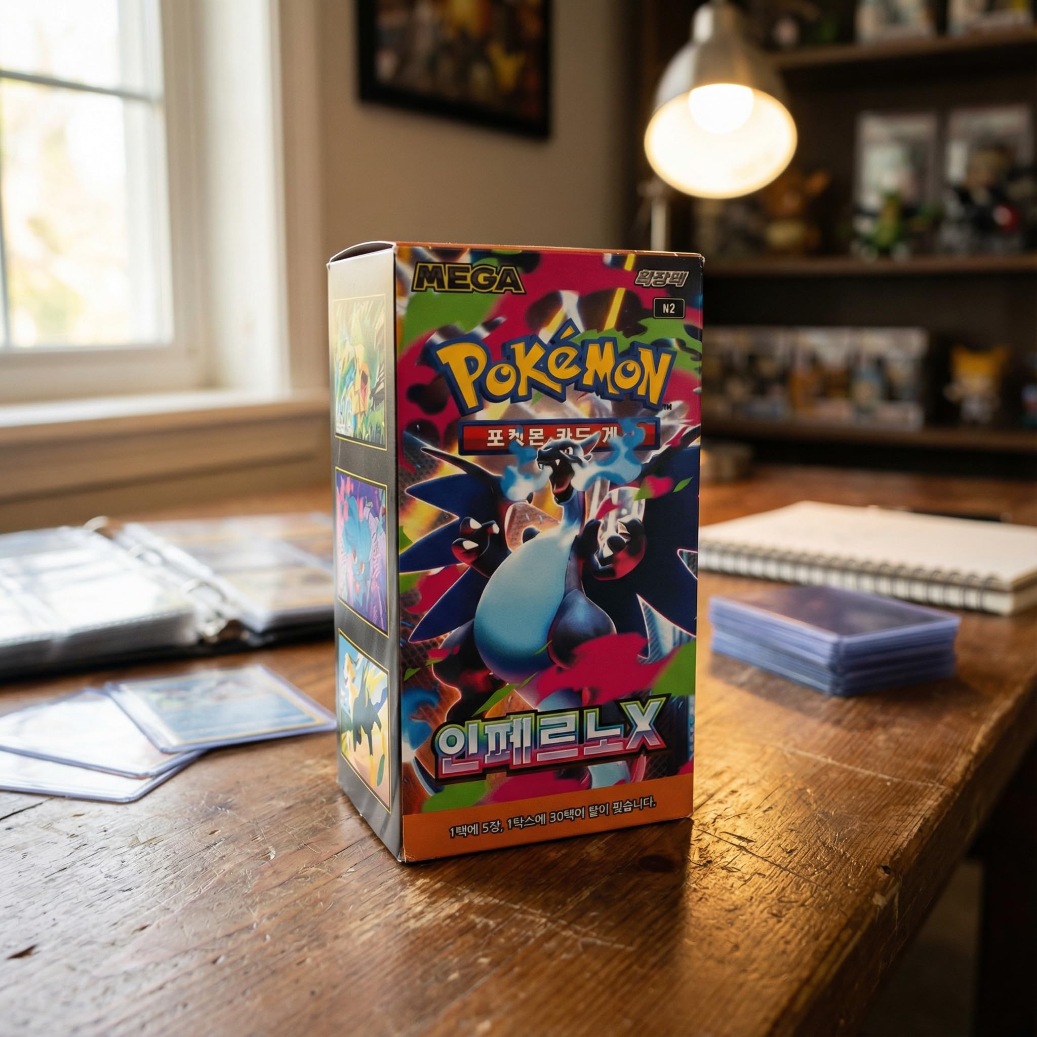 Pokémon Mega Inferno X Booster Display KOR - Boîte TCG coréenne - 30 boosters packs - 150 cartes - Original & nouvellement scellé - Kit Pokémon international pour collectionneurs et joueurs - Édition