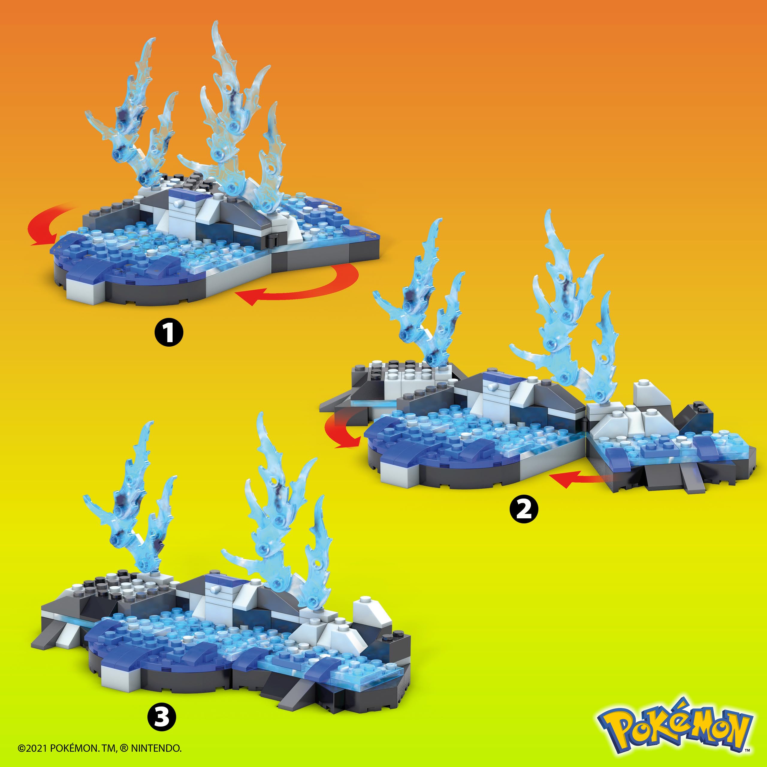 Mega HDH93 Construx Pokemon 3 Figurines Évolutions de Carapuce à Construire, Jeu de Briques de Construction, 379 Pièces, pour Enfant Dès 8 Ans, Multicolore Exclusivité sur Amazon