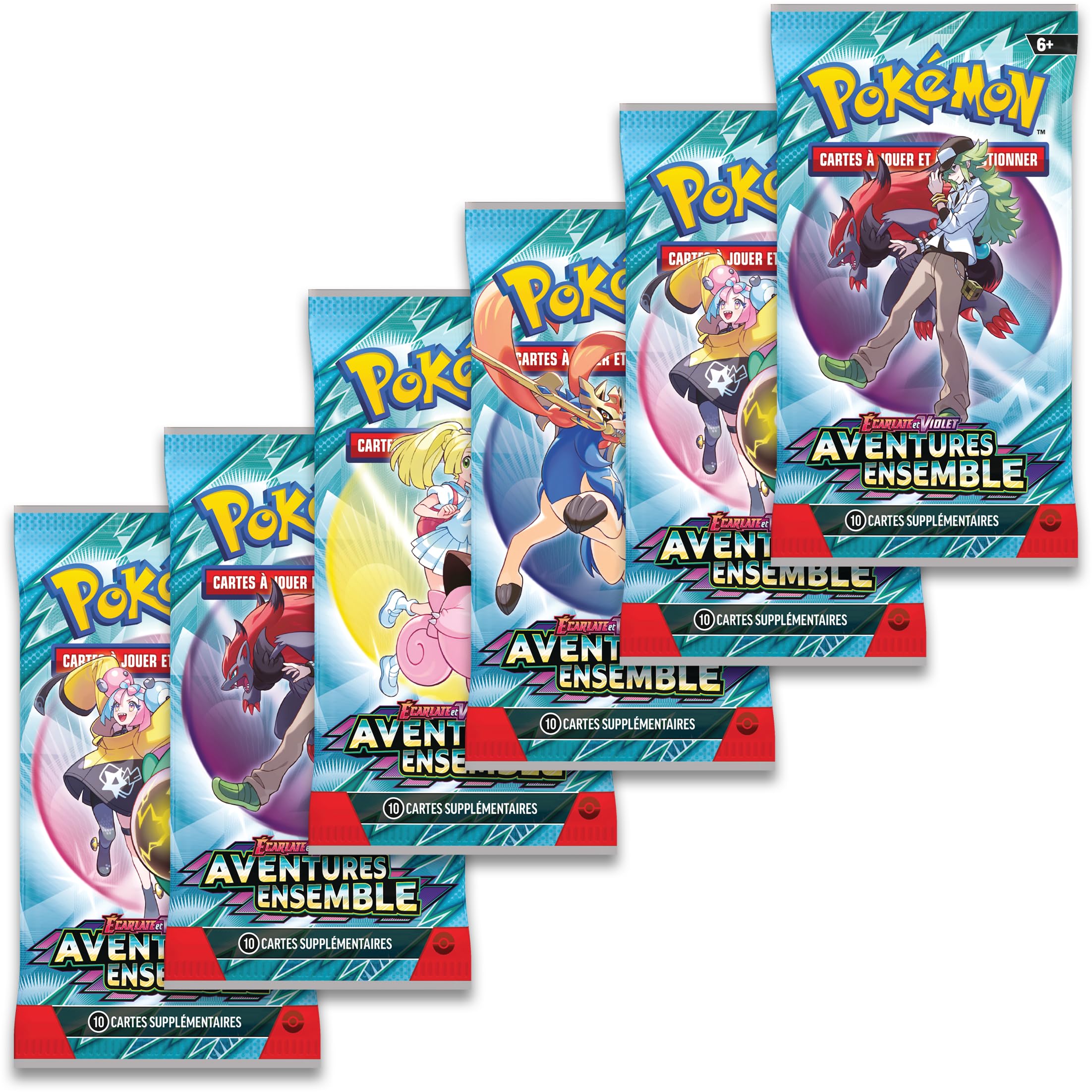 Pokémon: Lot de boosters Écarlate et Violet – Aventures Ensemble du JCC Pokémon (6 boosters)