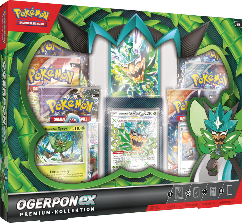 Pokémon JCC de Cartes à Collectionner : Collection Premium Ogerpon-ex (3 Cartes holographiques & 6 boosters)