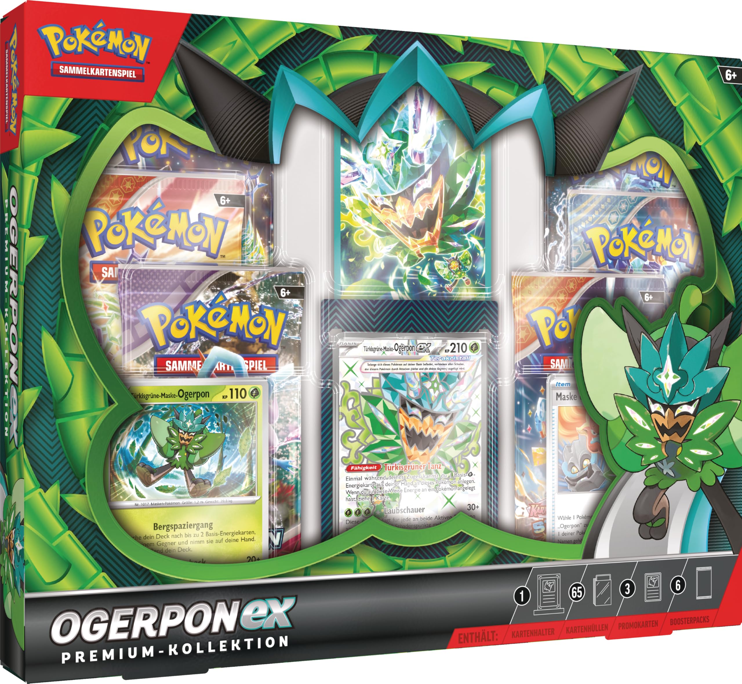 Pokémon JCC de Cartes à Collectionner : Collection Premium Ogerpon-ex (3 Cartes holographiques & 6 boosters)