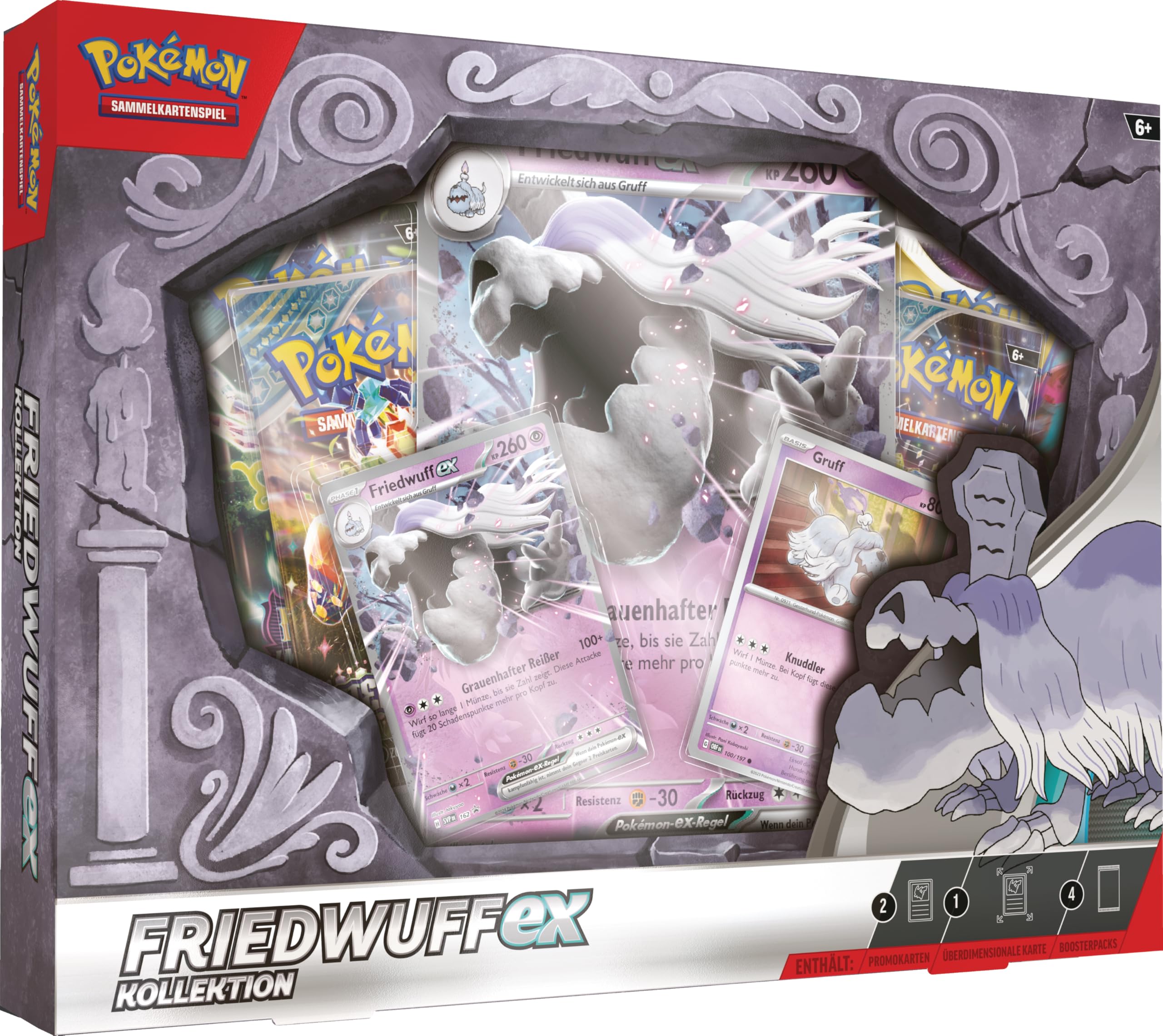 Pokémon JCC à Collectionner : Collection Friedwuff-ex (4 boosters, 2 Cartes holographiques & 1 Carte surdimensionnée)