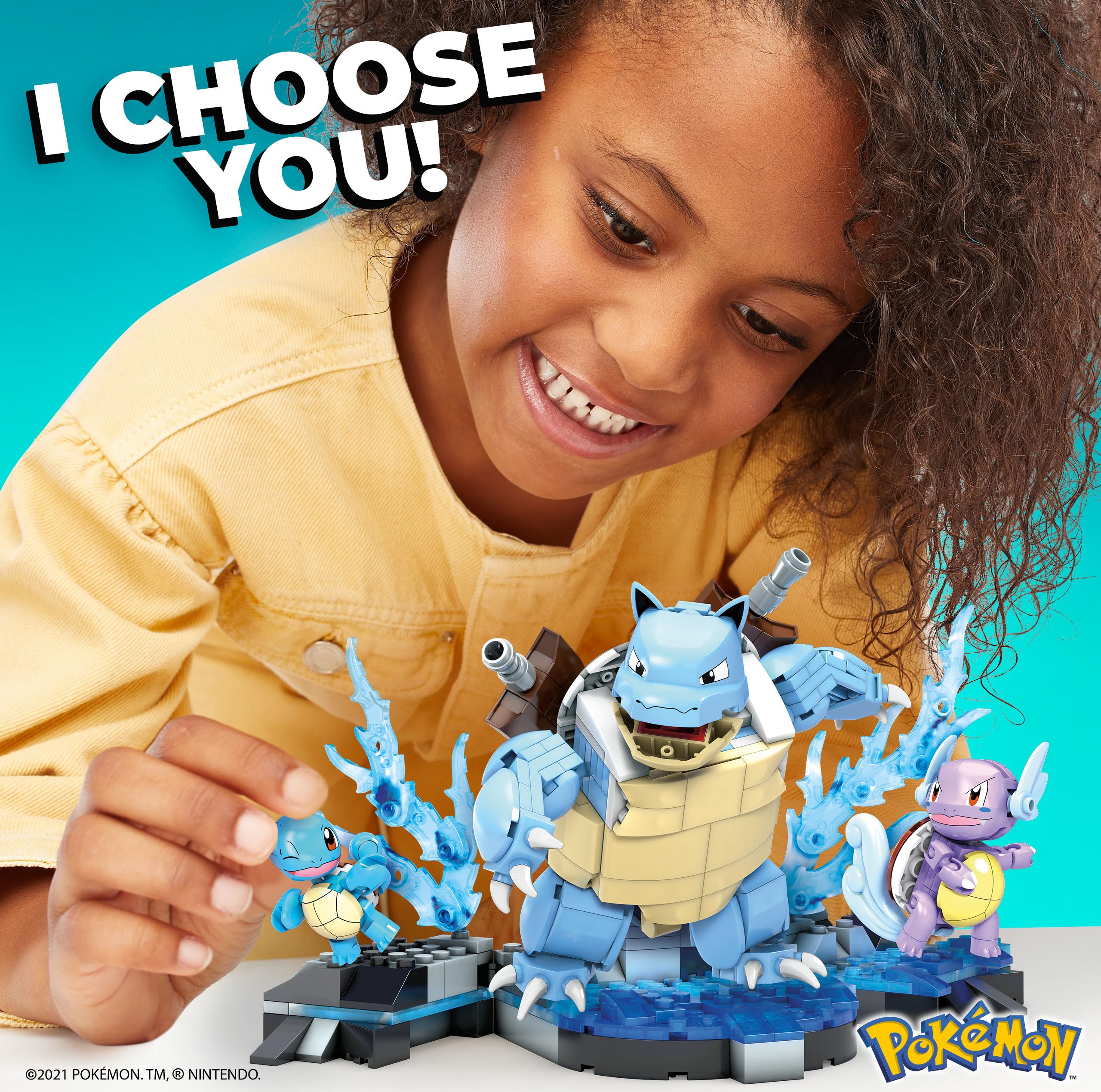 Mega HDH93 Construx Pokemon 3 Figurines Évolutions de Carapuce à Construire, Jeu de Briques de Construction, 379 Pièces, pour Enfant Dès 8 Ans, Multicolore Exclusivité sur Amazon