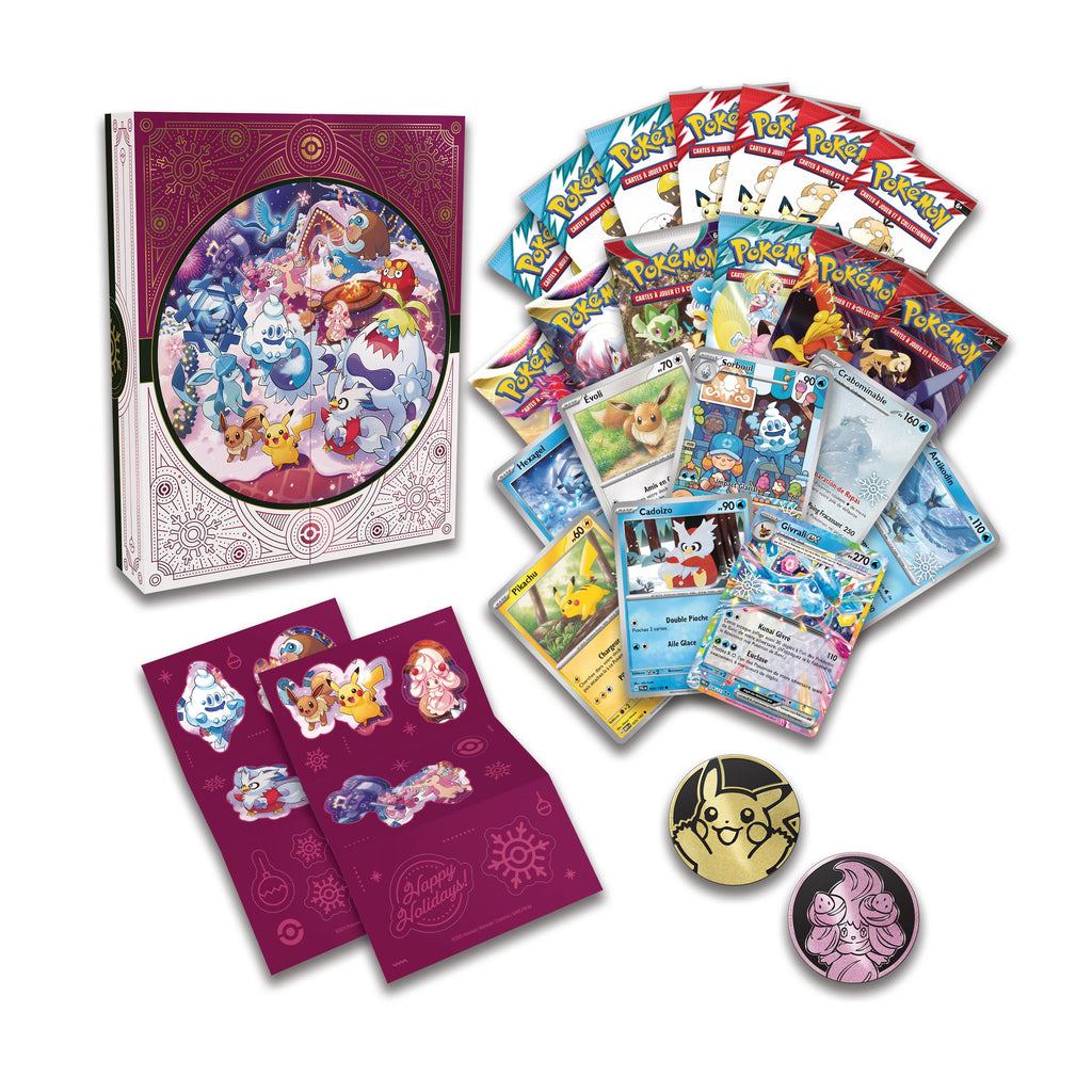 Pokémon : Calendrier des fêtes (8 Cartes Promo Brillantes, 6 boosters, 7 Packs Loisir et Plus)